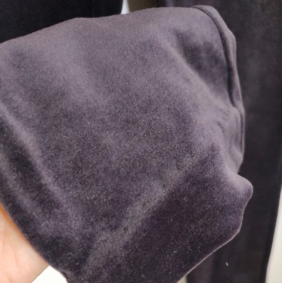 Express Tricot Women's Plum Velvet Stretch Pants - Picture 3 of 5